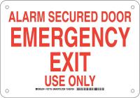 38H953 Exit Sign, Aluminum, 7 x 10 in, Red/White