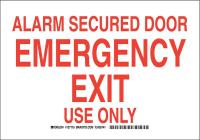 38H955 Exit Sign, Polyester, 7 x 10 in, Red/White