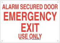 38H956 Exit Sign, Aluminum, 10 x 14 in, Red/White