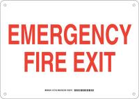 38H969 Exit Sign, Plastic, 10 x 14 in, Red/White