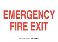 38H970 Exit Sign, Polyester, 10 x 14 in, Red/White
