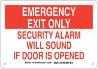 38H971 Exit Sign, Aluminum, 7 x 10 in, Red/White