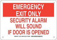 38H972 Exit Sign, Plastic, 7 x 10 in, Red/White