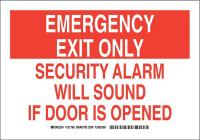 38H973 Exit Sign, Polyester, 7 x 10 in, Red/White