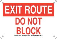 38H977 Exit Sign, Aluminum, 7 x 10 in, Red/White