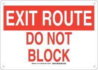 38H981 Exit Sign, Plastic, 10 x 14 in, Red/White