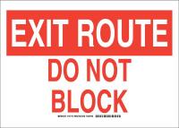 38H982 Exit Sign, Polyester, 10 x 14 in, Red/White