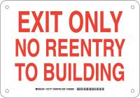 38H984 Exit Sign, Plastic, 7 x 10 in, Red/White