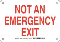 38H989 Exit Sign, Aluminum, 7 x 10 in, Red/White