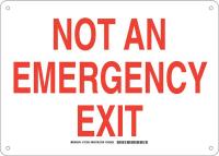 38H993 Exit Sign, Plastic, 10 x 14 in, Red/White