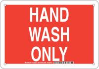 38J052 Restroom Sign, Eng, Plastic, 7 x10, Wht/Red