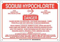 38J071 Chemical Sign, Alum, 10 x 14 in, Red/White