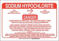 38J073 Chemical Sign, Polyester, 10x14 in, Red/Wht