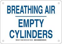38J118 Chemical Sign, Plastic, 7x10 in, Blue/White