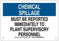 38J135 Chemical Sign, Alum, 7 x10 in, Blk/Blue/Wht