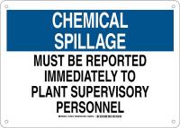 38J138 Chemical Sign, Alum, 10x14 in, Blk/Blue/Wht