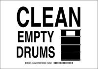 38J143 Chemical Sign, Polyester, 7 x10 in, Blk/Wht