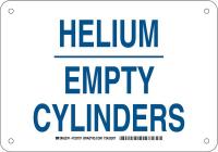 38J230 Chemical Sign, Plastic, 7 x 10 in, Blue/Wht