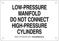 38J242 Chemical Sign, Plastic, 7 x 10 in, Blk/Wht