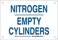 38J248 Chemical Sign, Plastic, 7 x 10 in, Blue/Wht