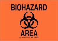 38J355 Biohazard Sign, Polyester, 10 x 14, Blk/Org
