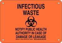 38J362 Biohazard Sign, Alum, 7 x 10 in, Blk/Org