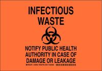 38J364 Biohazard Sign, Polyester, 7x10 in, Blk/Org