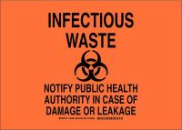 38J367 Biohazard Sign, Polyester, 10 x 14, Blk/Org