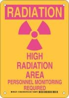 38J369 Hazard Sign, Plastic, 10x 7 in, Magenta/Ylw