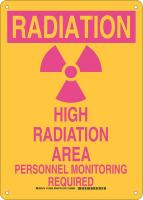38J372 Hazard Sign, Plastic, 14x10 in, Magenta/Ylw