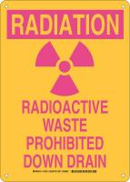 38J377 Hazard Sign, Alum, 14 x 10 in, Magenta/Ylw