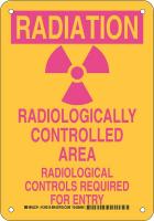 38J380 Hazard Sign, Alum, 10 x 7 in, Magenta/Ylw