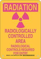 38J381 Hazard Sign, Plastic, 10 x7 in, Magenta/Ylw