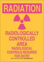 38J385 Hazard Sign, Polyester, 14 x10, Magenta/Ylw