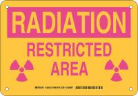 38J387 Hazard Sign, Plastic, 7 x10 in, Magenta/Ylw