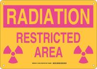 38J390 Hazard Sign, Plastic, 10x14 in, Magenta/Ylw