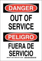 38J916 DANGER/PELIGRO SIGN 10X7
