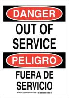 38J919 DANGER/PELIGRO SIGN 14X10