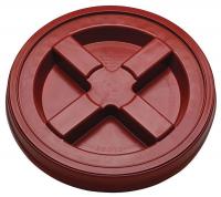 38L988 Plastic Pail Lid, Dia 12-3/8 In, Red