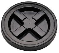 38L990 Plastic Pail Lid, Dia 12-3/8 In, Black