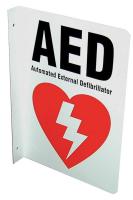 38N684 Safety Sign, AED, L-Shaped, 10x7 In.