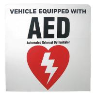 38N694 Label, 5x5 In, Vehicle Equipped With AED