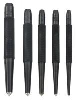 38N908 Center Punch Set, Knurled Grip, 5 pc.