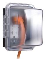 38R664 Outlet Cover, 1 Gang, In Use, Jumbo, Clear