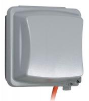 38R668 Outlet Cover, 2 Gang, In Use, Gray