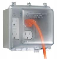 38R669 Outlet Cover, 2 Gang, In Use, Jumbo, Clear