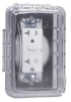 38R671 Flat Outlet Cover, 1 Gang, Clear
