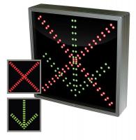 38V901 LED Sign, X/Arrow, 12 x 12 in, Green/Red