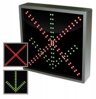 38V902 LED Sign, X/Arrow, 18 x 18 in, Green/Red