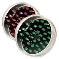 38V909 Repl Traffic Light Set, Red/Grn, 3-7/8 in